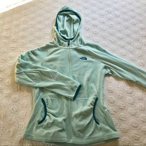 Turquoise North Face fleece jacket